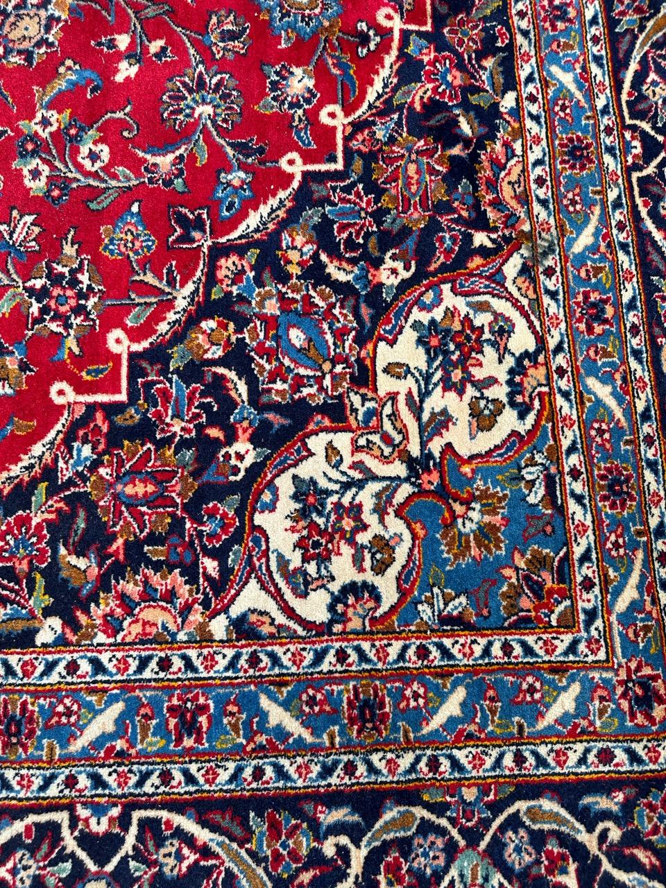 Tappeto vintage in stile Kashan di Bobyrug, piuttosto grande in vendita 10