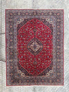 Bobyrug’s Pretty large vintage kashan style rug