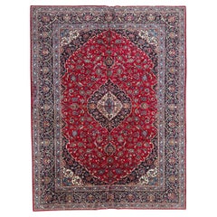 Bobyrug's Hübscher großer Kashan-Teppich im Vintage-Stil 