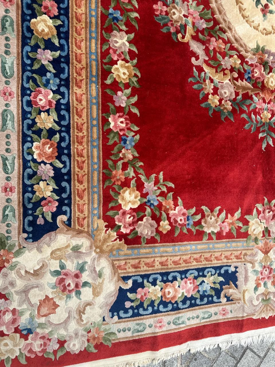 Chinois Joli grand tapis chinois vintage de style Savonnerie de Bobyrug  en vente