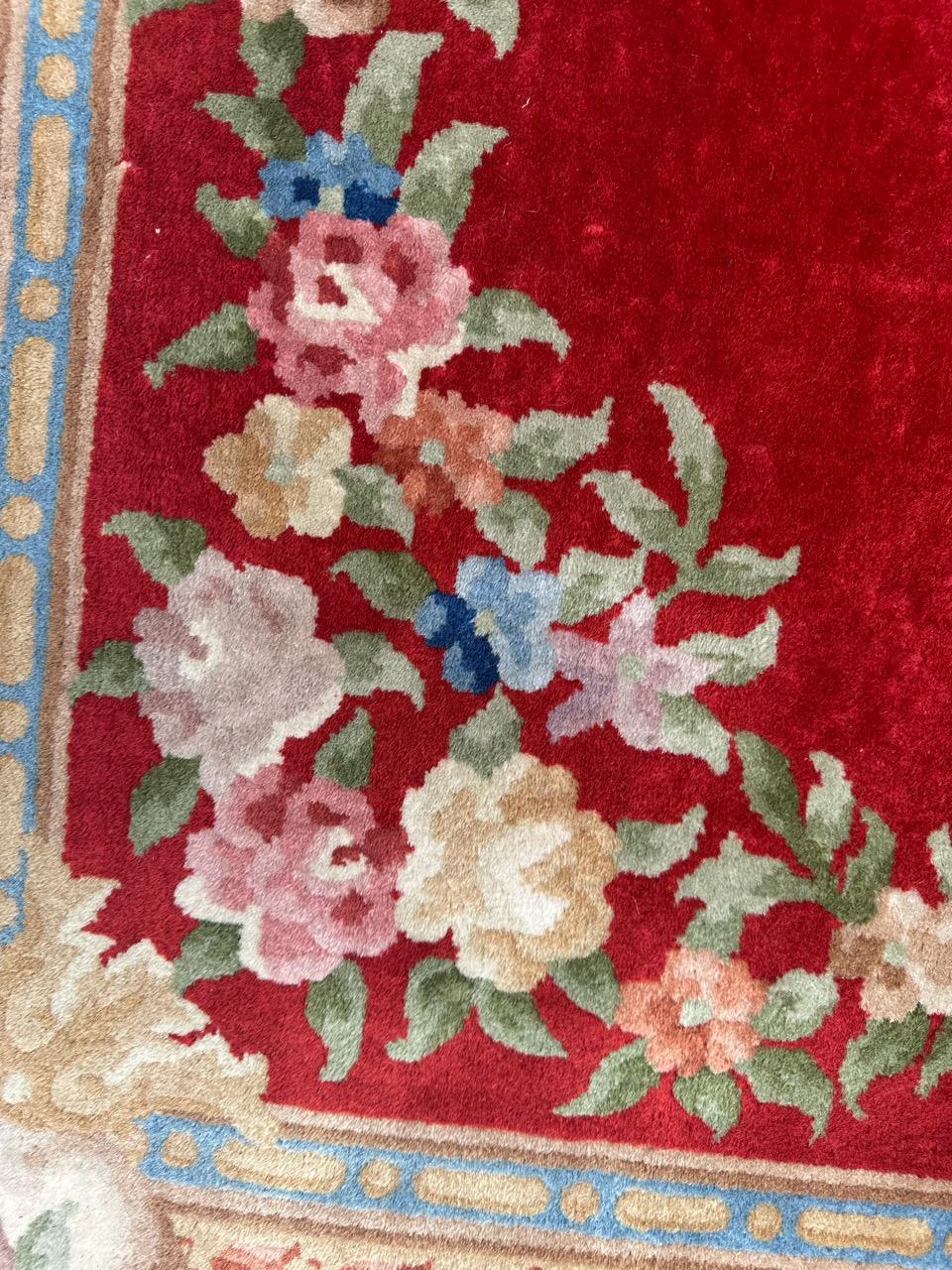 Bobyrug’s Pretty large vintage savonnerie style Chinese rug  For Sale 1