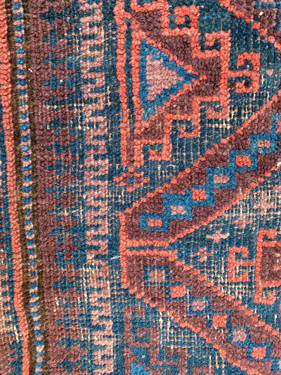 Tribal Bobyrug’s Pretty Little Antique Balutch Rug For Sale