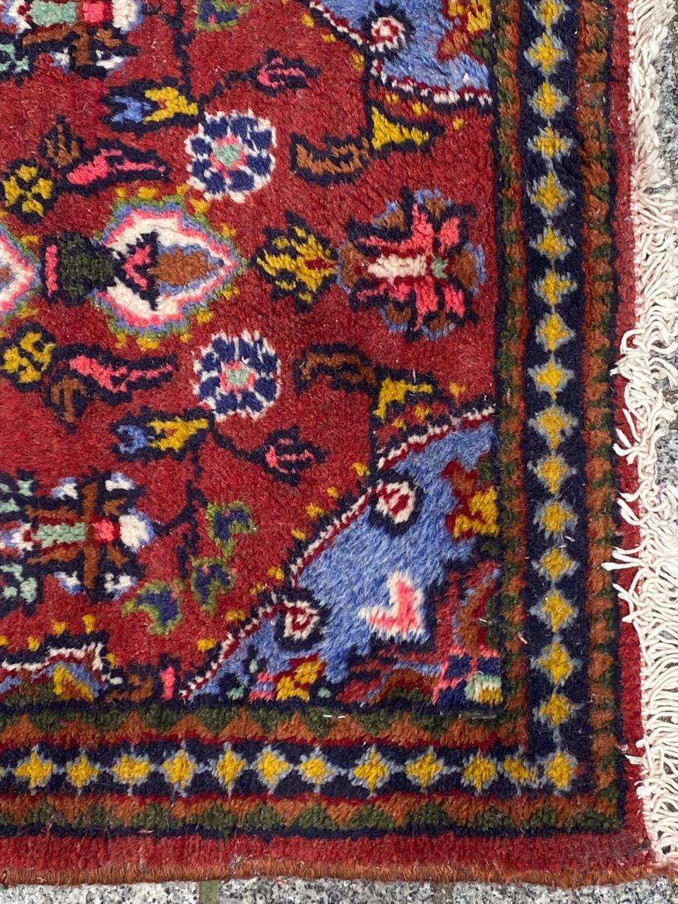Bobyrug’s Pretty little vintage Hamadan rug  For Sale 3