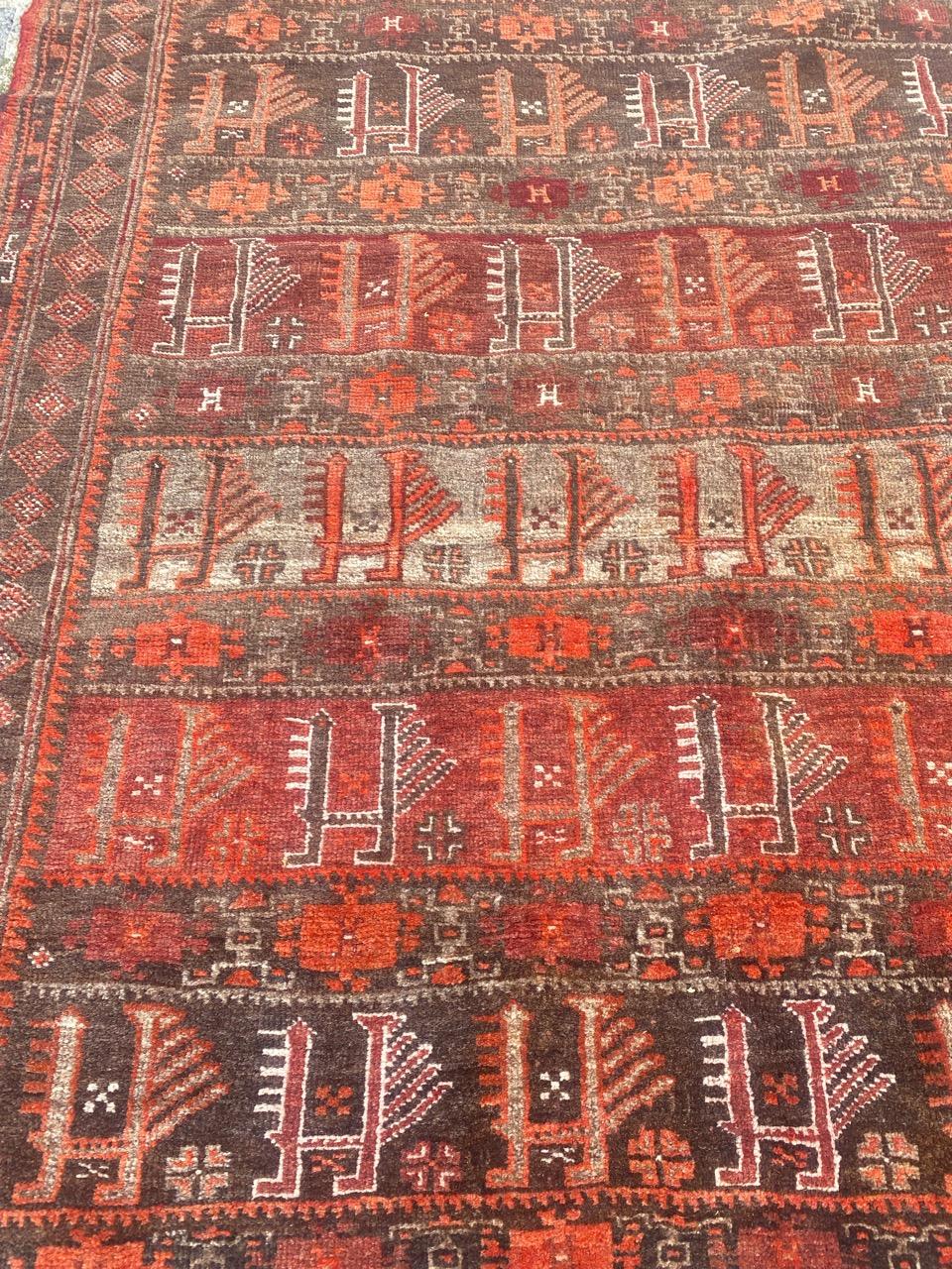 Bobyrug’s Pretty Little Vintage Turkmen Baluch Rug For Sale 3