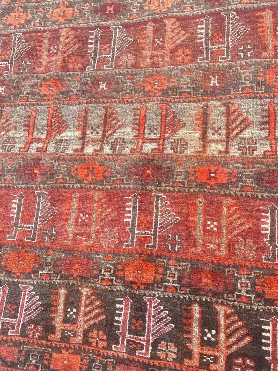 Bobyrug’s Pretty Little Vintage Turkmen Baluch Rug In Good Condition For Sale In Saint Ouen, FR