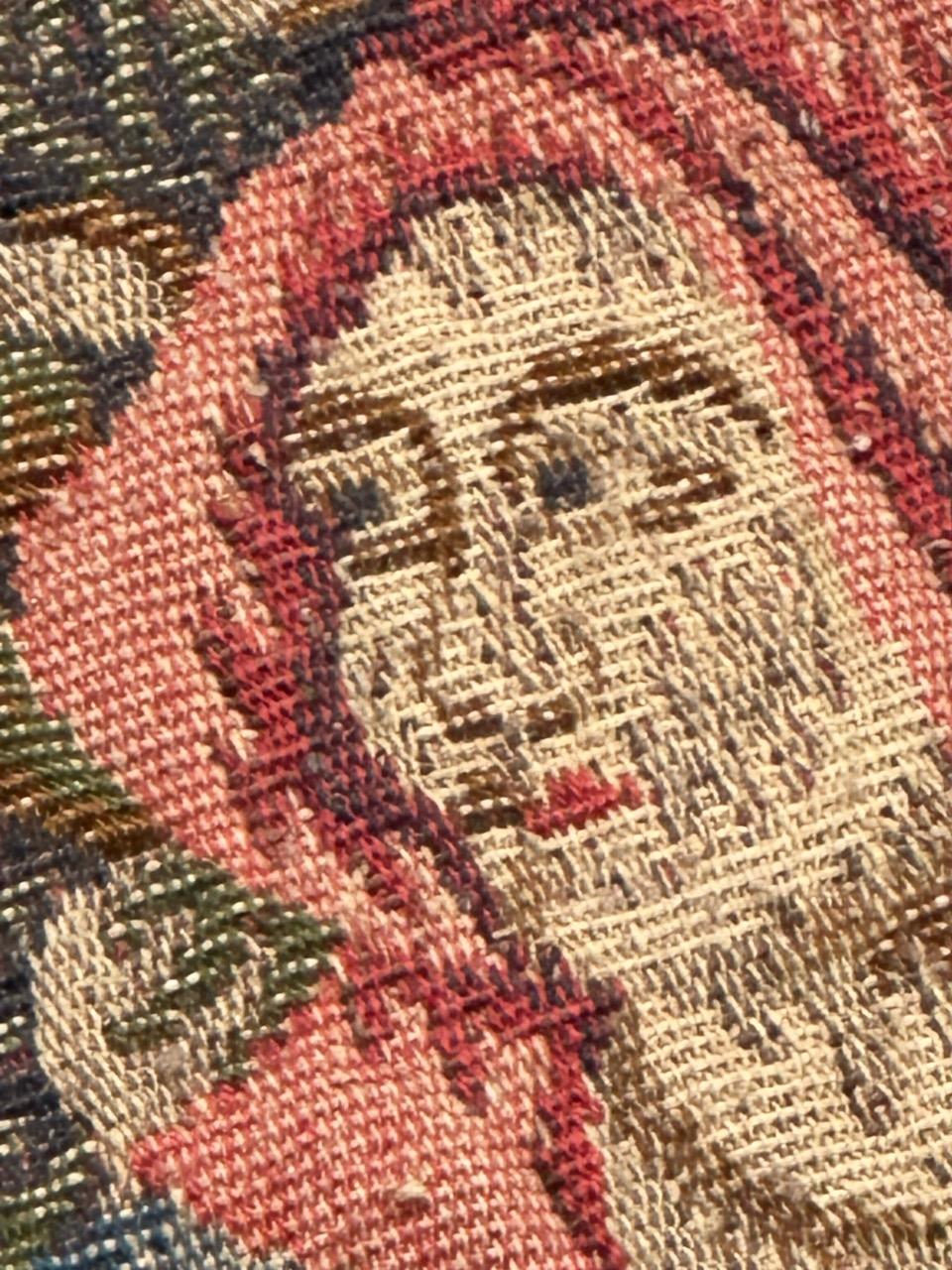 Pretty medieval Aubusson Style Jacquard Tapestry «Hunting stop or peasant snack For Sale 9