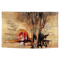 Hübscher französischer Aubusson-Teppich aus der Mitte des 20. Jahrhunderts "Herbstfarne" von Le Guen