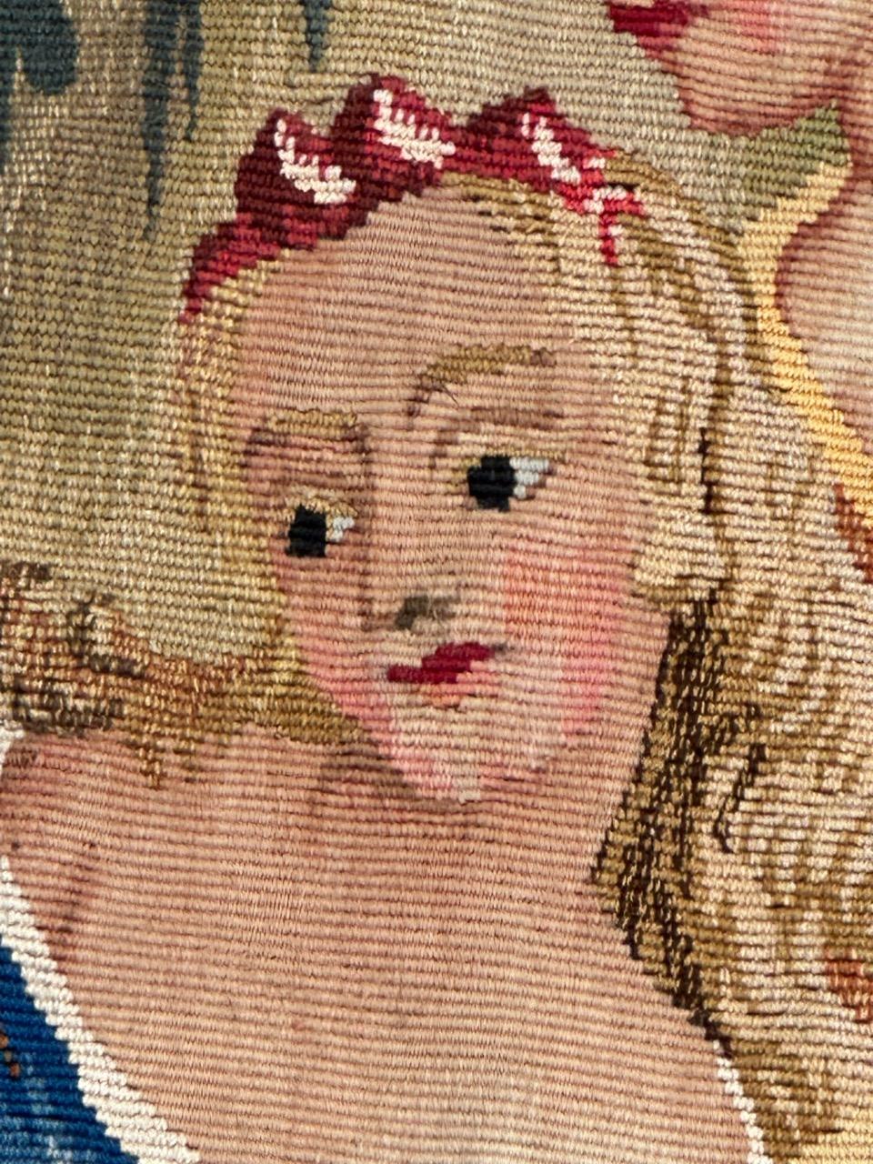 Pretty mid 20th century french Aubusson tapestry For Sale 3