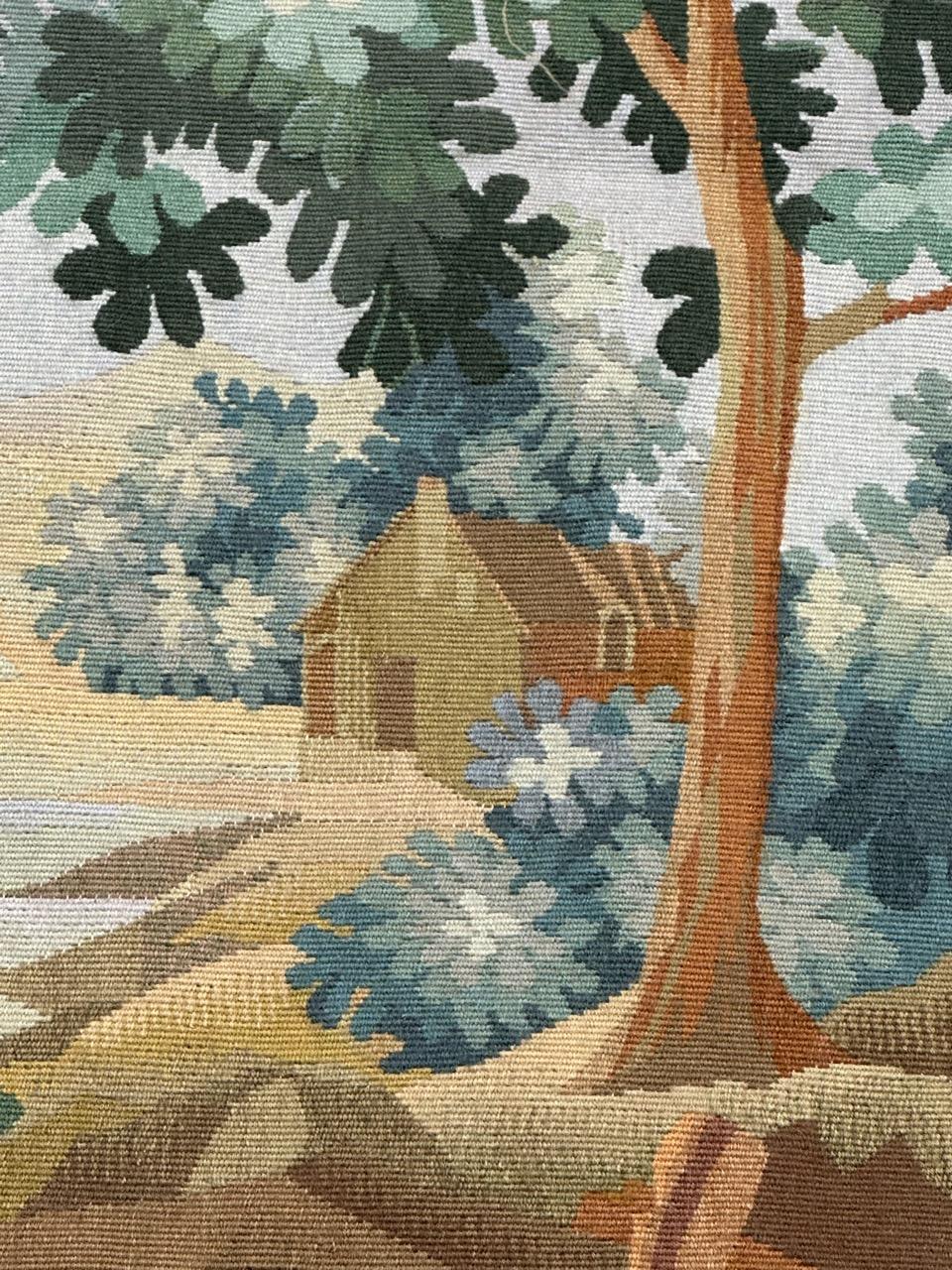 Hübscher französischer Aubusson-Wandteppich aus der Mitte des 20. im Angebot 3