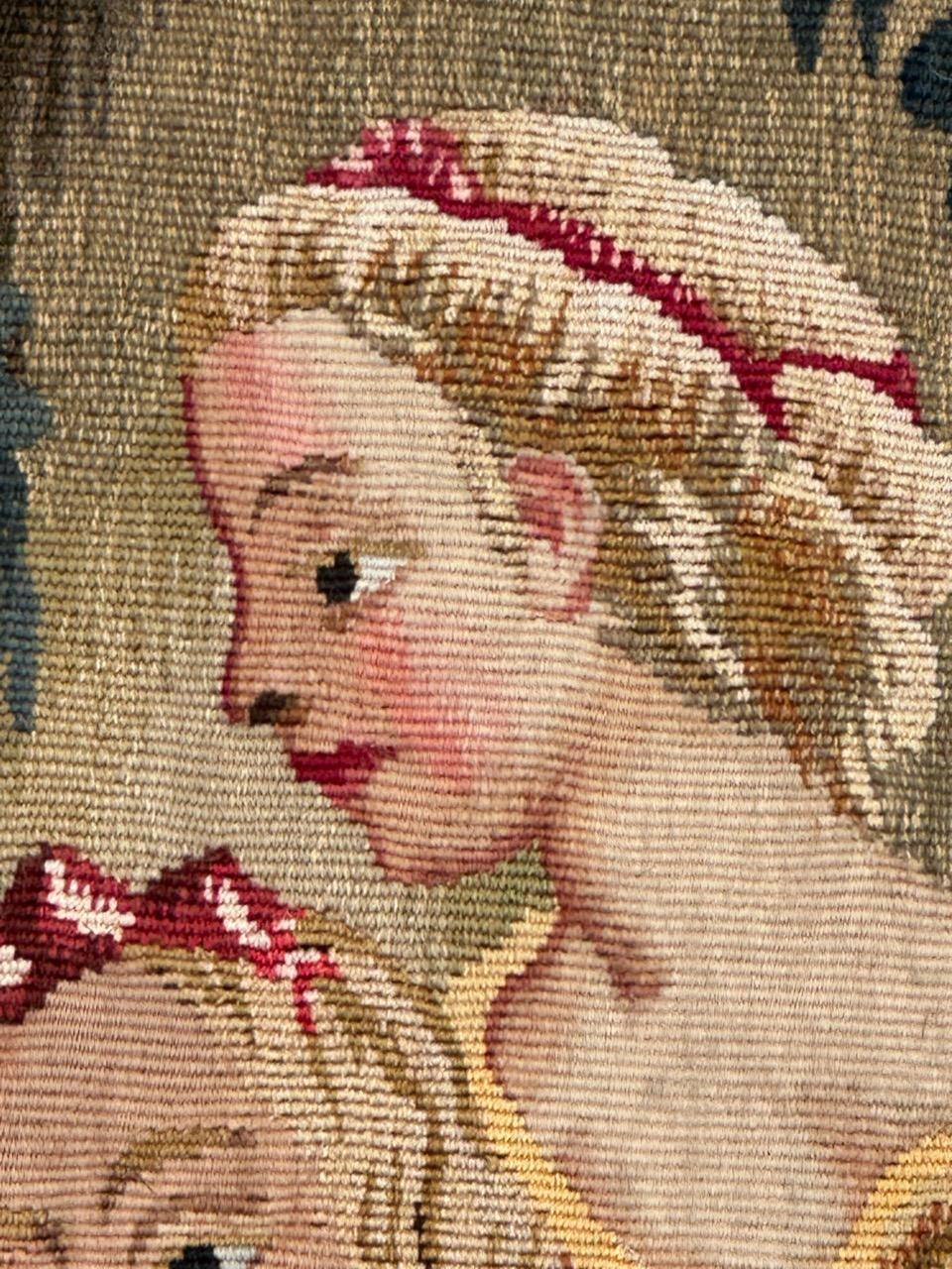 Pretty mid 20th century french Aubusson tapestry For Sale 4