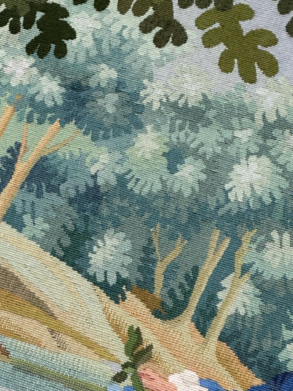 Hübscher französischer Aubusson-Wandteppich aus der Mitte des 20. im Angebot 5