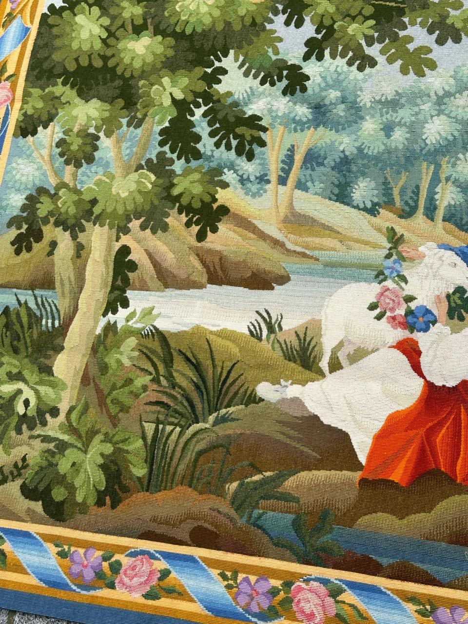 Hübscher französischer Aubusson-Wandteppich aus der Mitte des 20. im Angebot 6