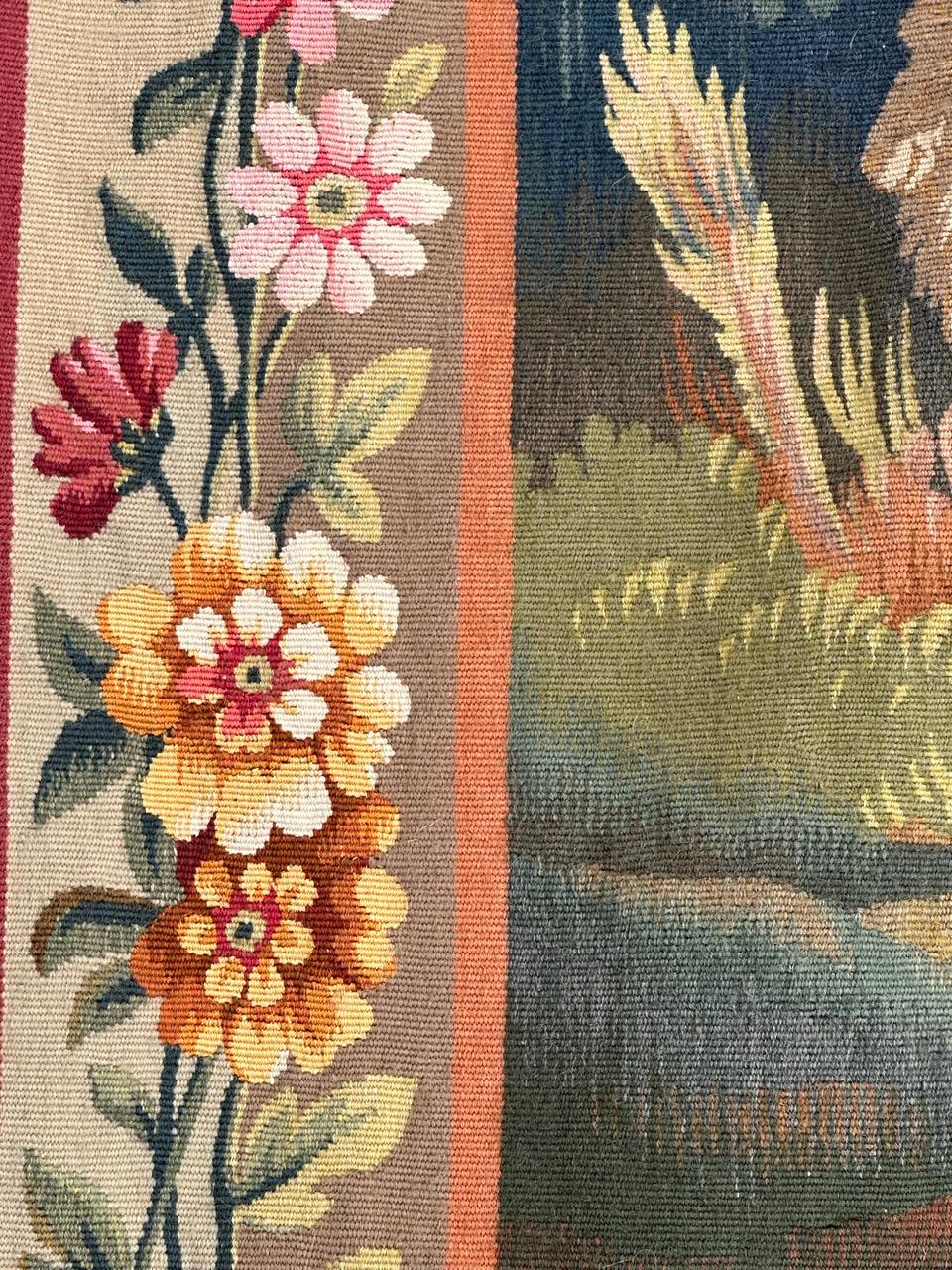 French Pretty mid 20th century french Aubusson tapestry For Sale
