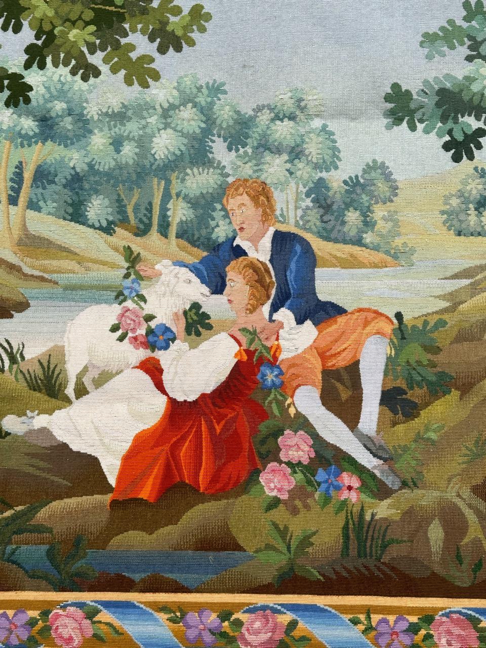 Hübscher französischer Aubusson-Wandteppich aus der Mitte des 20. (Französisch) im Angebot