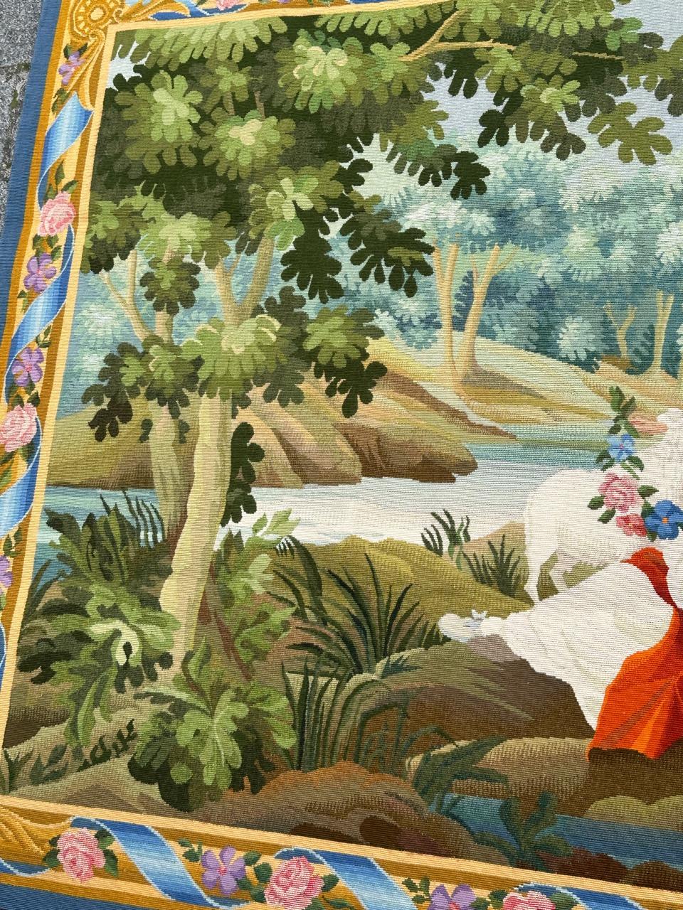Hübscher französischer Aubusson-Wandteppich aus der Mitte des 20. (Handgewebt) im Angebot