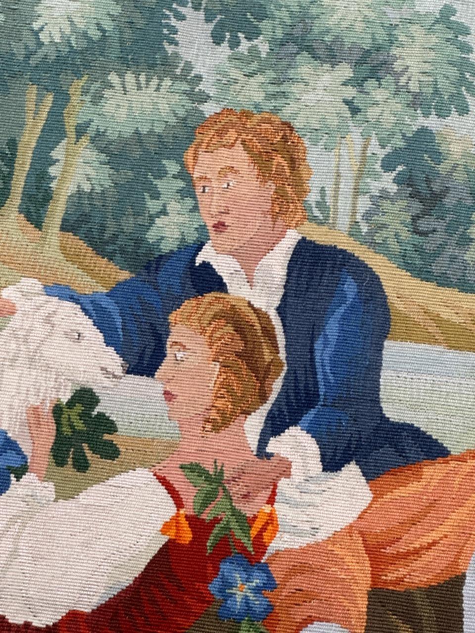 Hübscher französischer Aubusson-Wandteppich aus der Mitte des 20. (20. Jahrhundert) im Angebot