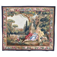 Hübscher französischer Aubusson-Wandteppich aus der Mitte des 20.
