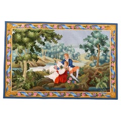 Hübscher französischer Aubusson-Wandteppich aus der Mitte des 20.