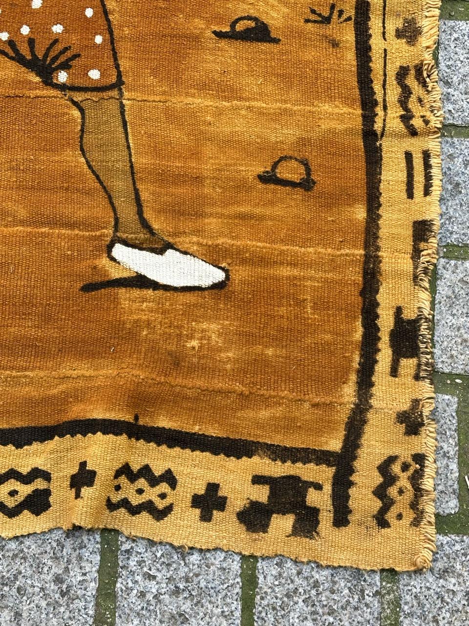 Schöner afrikanischer Bogolan-Wandteppich, handbemalt, Mitte des Jahrhunderts im Angebot 8