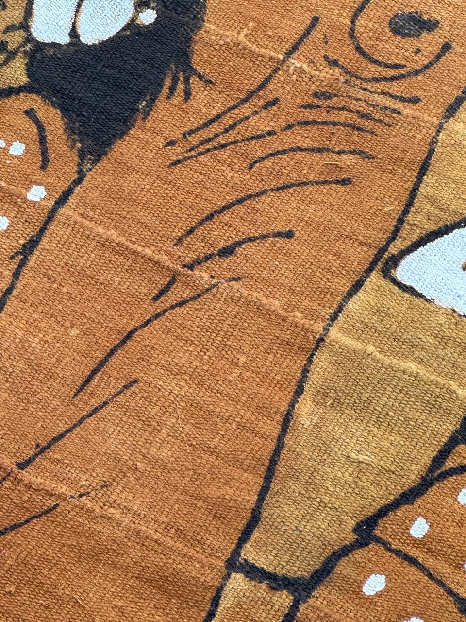 Schöner afrikanischer Bogolan-Wandteppich, handbemalt, Mitte des Jahrhunderts im Angebot 10