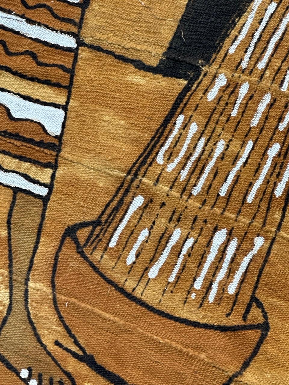 Schöner afrikanischer Bogolan-Wandteppich, handbemalt, Mitte des Jahrhunderts (Gemalt) im Angebot