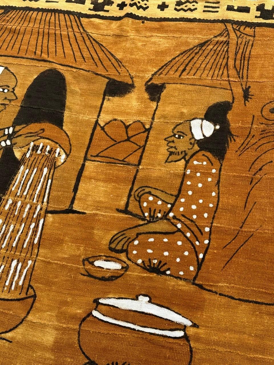 Schöner afrikanischer Bogolan-Wandteppich, handbemalt, Mitte des Jahrhunderts im Zustand „Gut“ im Angebot in Saint Ouen, FR