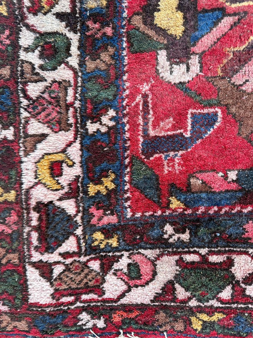 Pretty mid century distressed mazlaghan rug For Sale 4