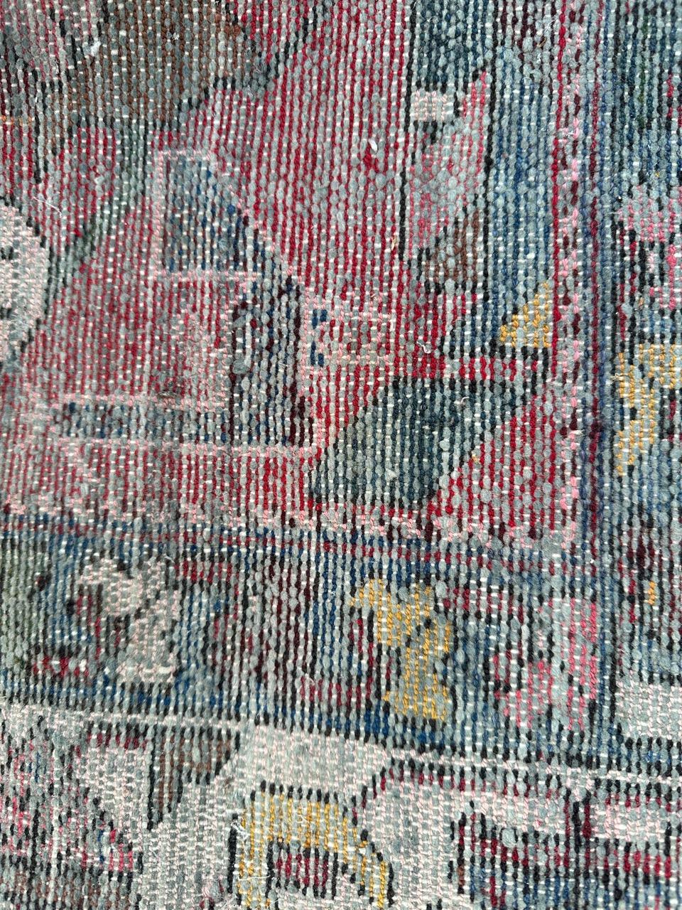 Pretty mid century distressed mazlaghan rug For Sale 12