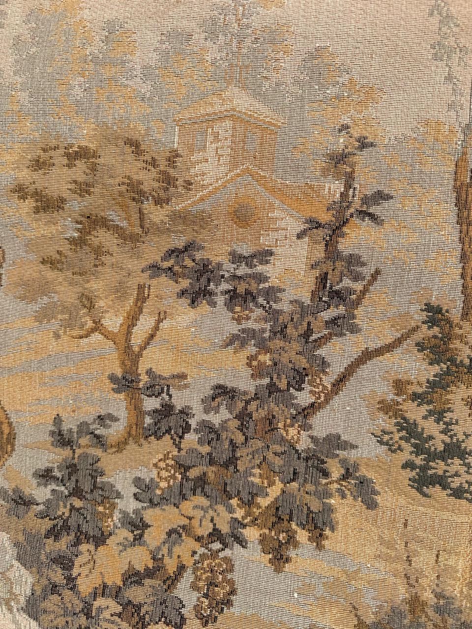 Pretty Mid Century French Aubusson style Jacquard Tapestry, « by Goya » For Sale 6