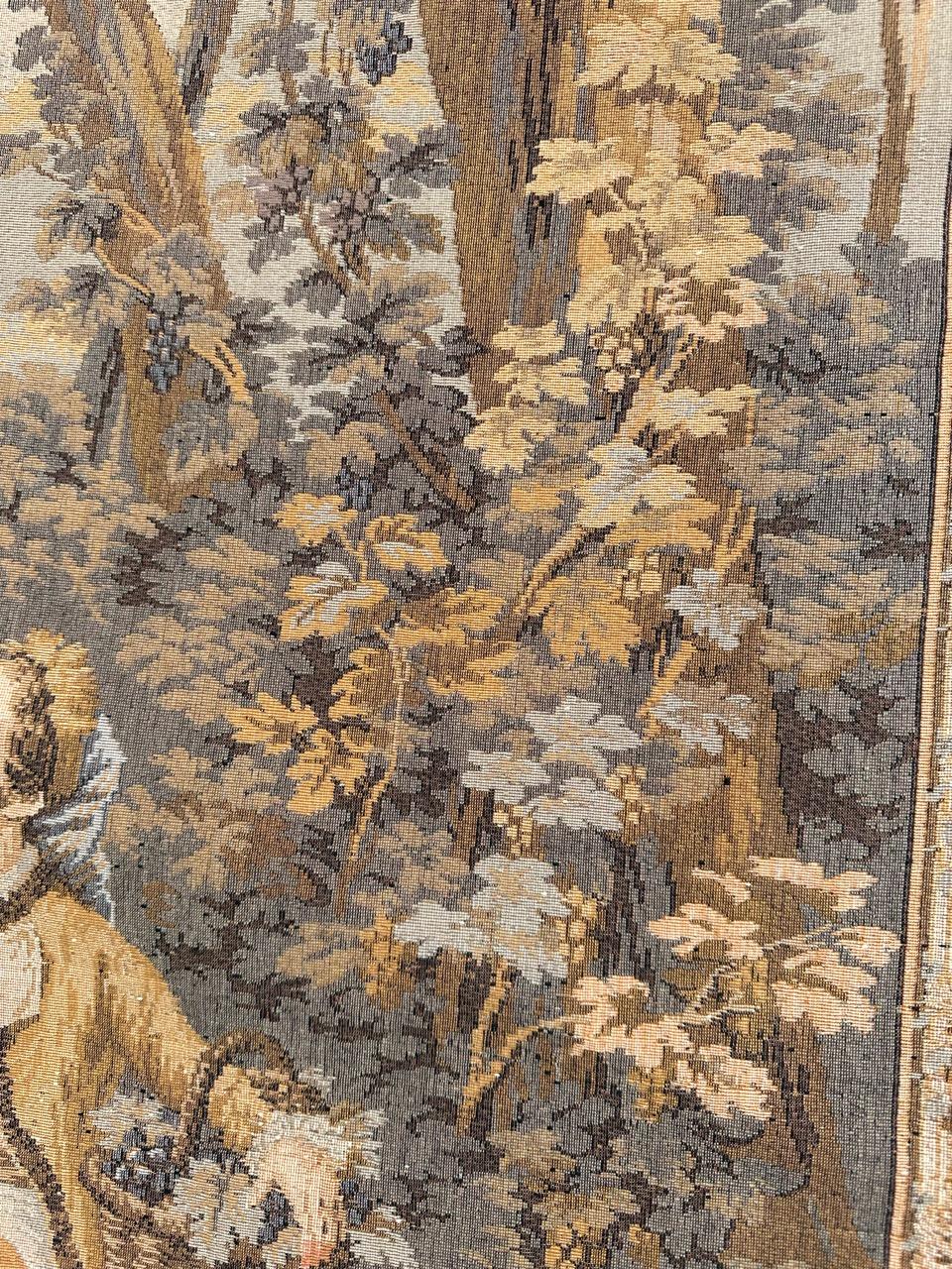 Pretty Mid Century French Aubusson style Jacquard Tapestry, « by Goya » In Good Condition For Sale In Saint Ouen, FR