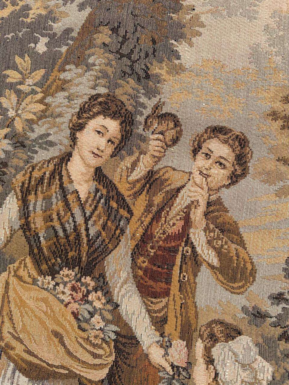 Pretty Mid Century French Aubusson style Jacquard Tapestry, « by Goya » For Sale 1