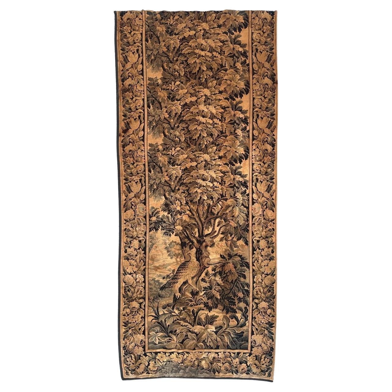 Pretty antique Century French Aubusson style Jacquard Tapestry For Sale
