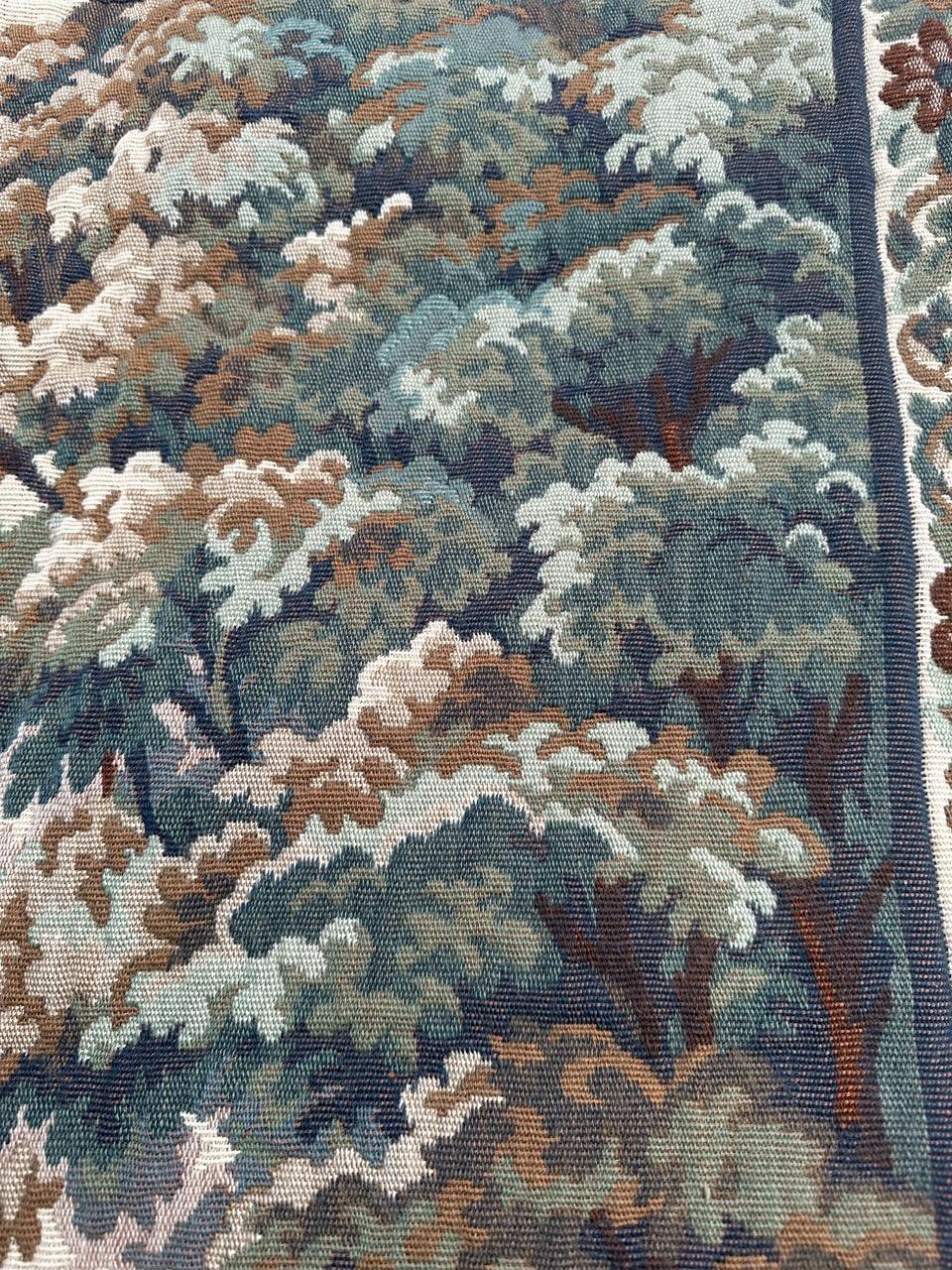 Pretty Mid Century French Aubusson style Jacquard Tapestry. For Sale 5