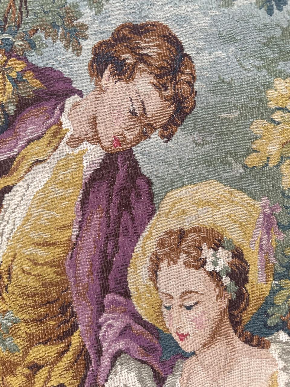 Pretty mid century French Aubusson Style Jacquard Tapestry 6