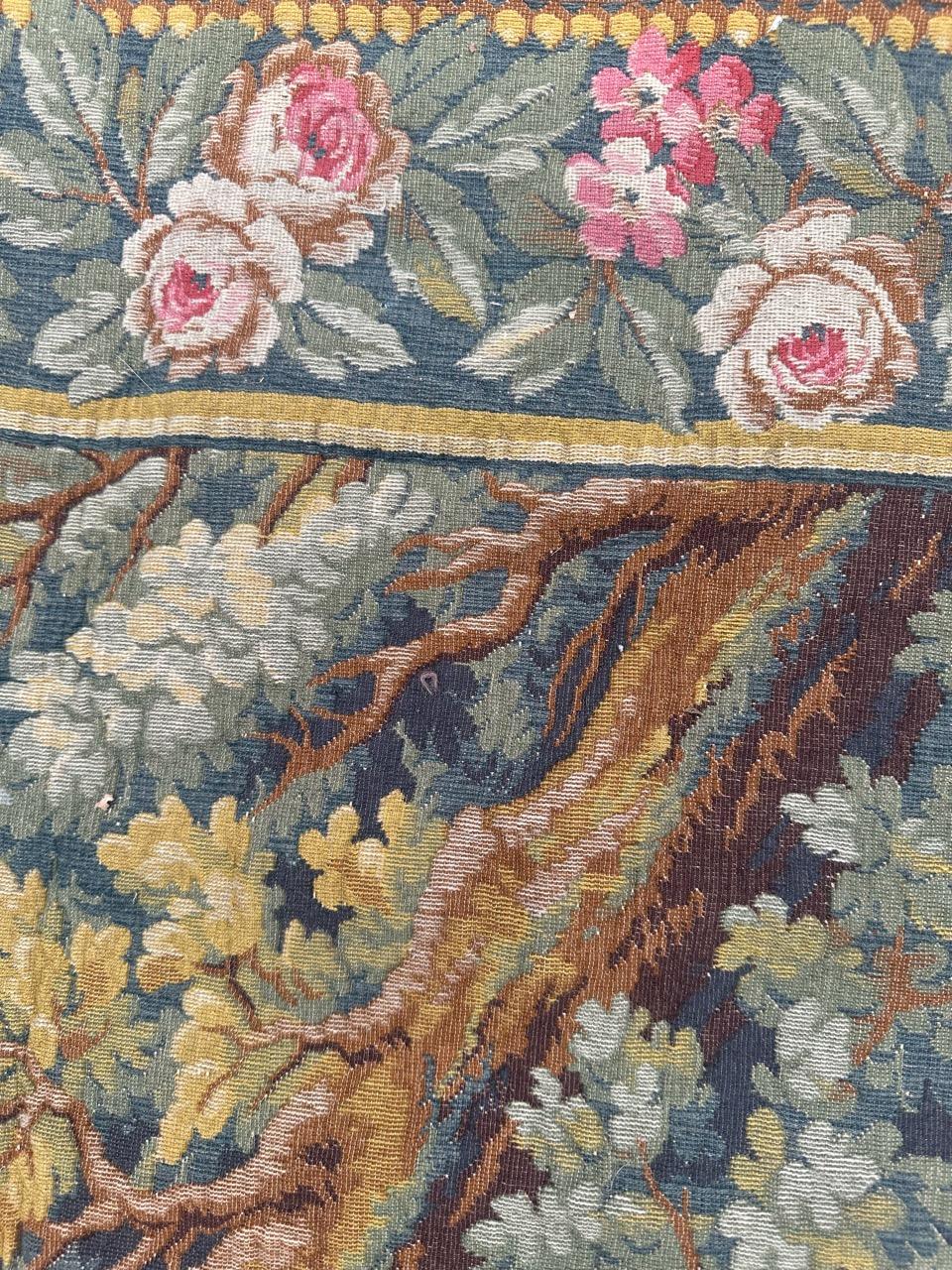 Pretty mid century French Aubusson Style Jacquard Tapestry 8