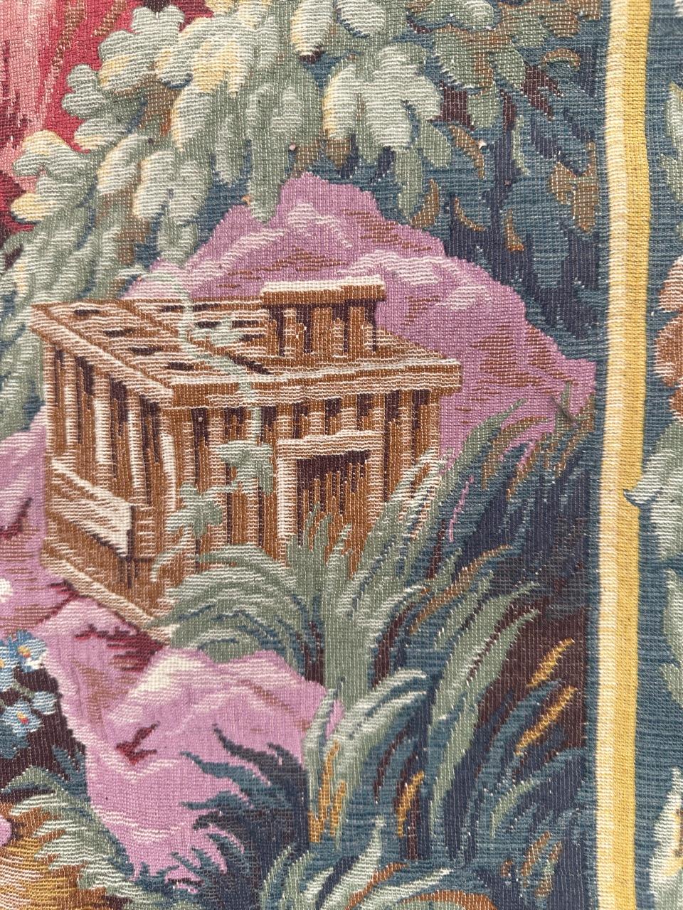Pretty mid century French Aubusson Style Jacquard Tapestry 9