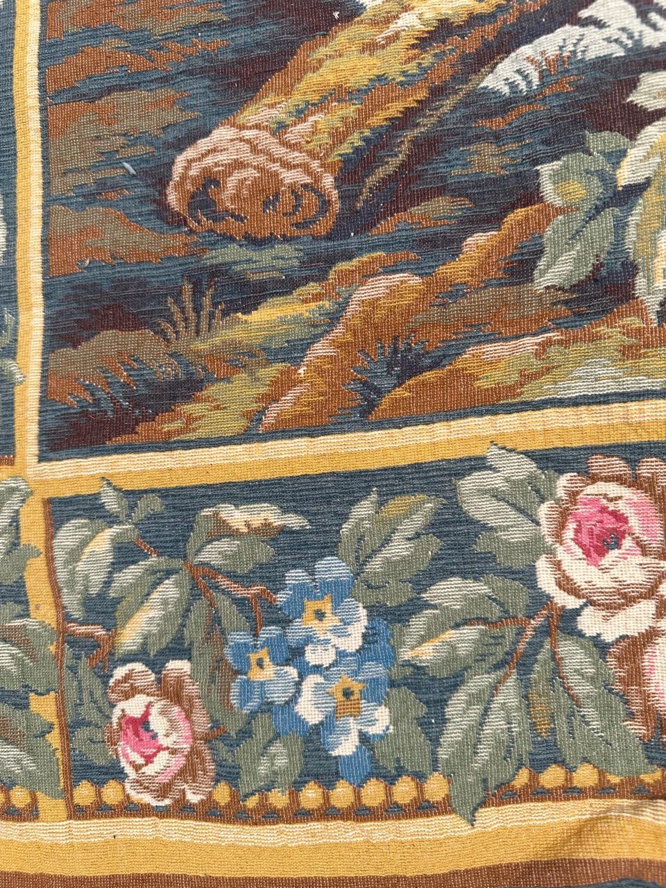 Pretty mid century French Aubusson Style Jacquard Tapestry 2