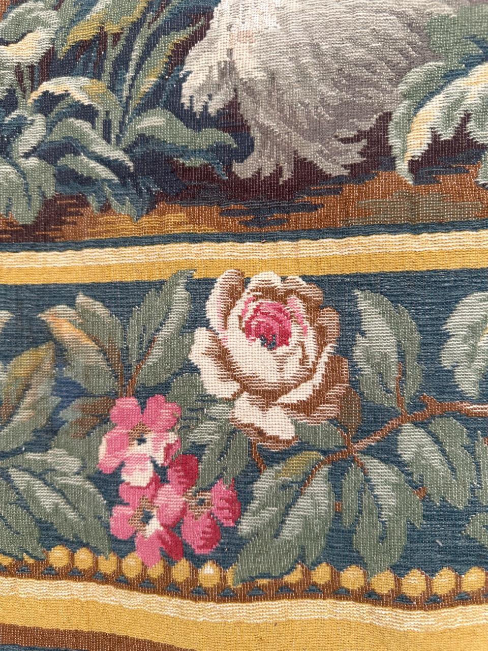 Pretty mid century French Aubusson Style Jacquard Tapestry 3