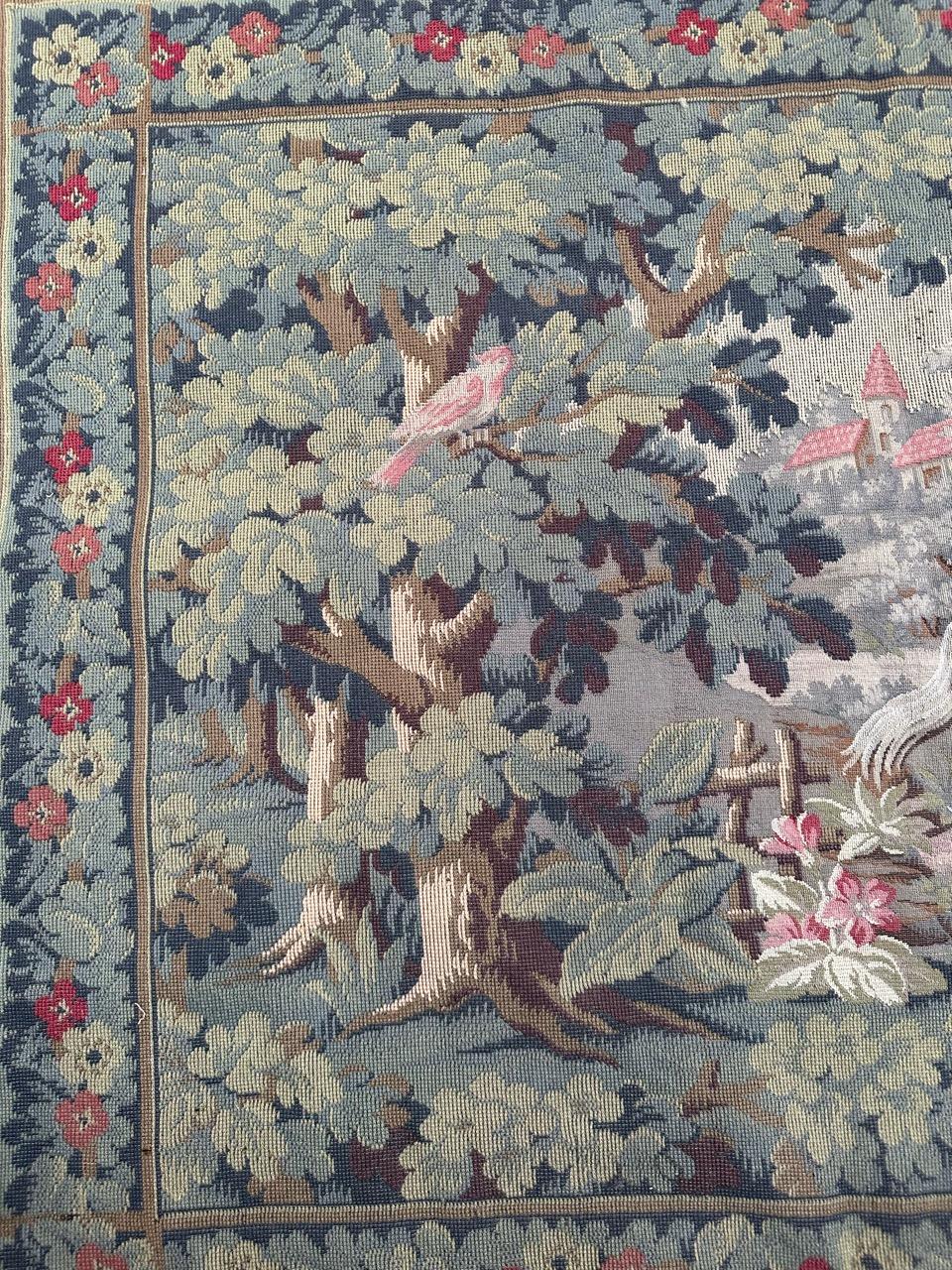 Bobyrug’s Nice French Aubusson Style Jaquar Tapestry Design « La Filandière » For Sale 4