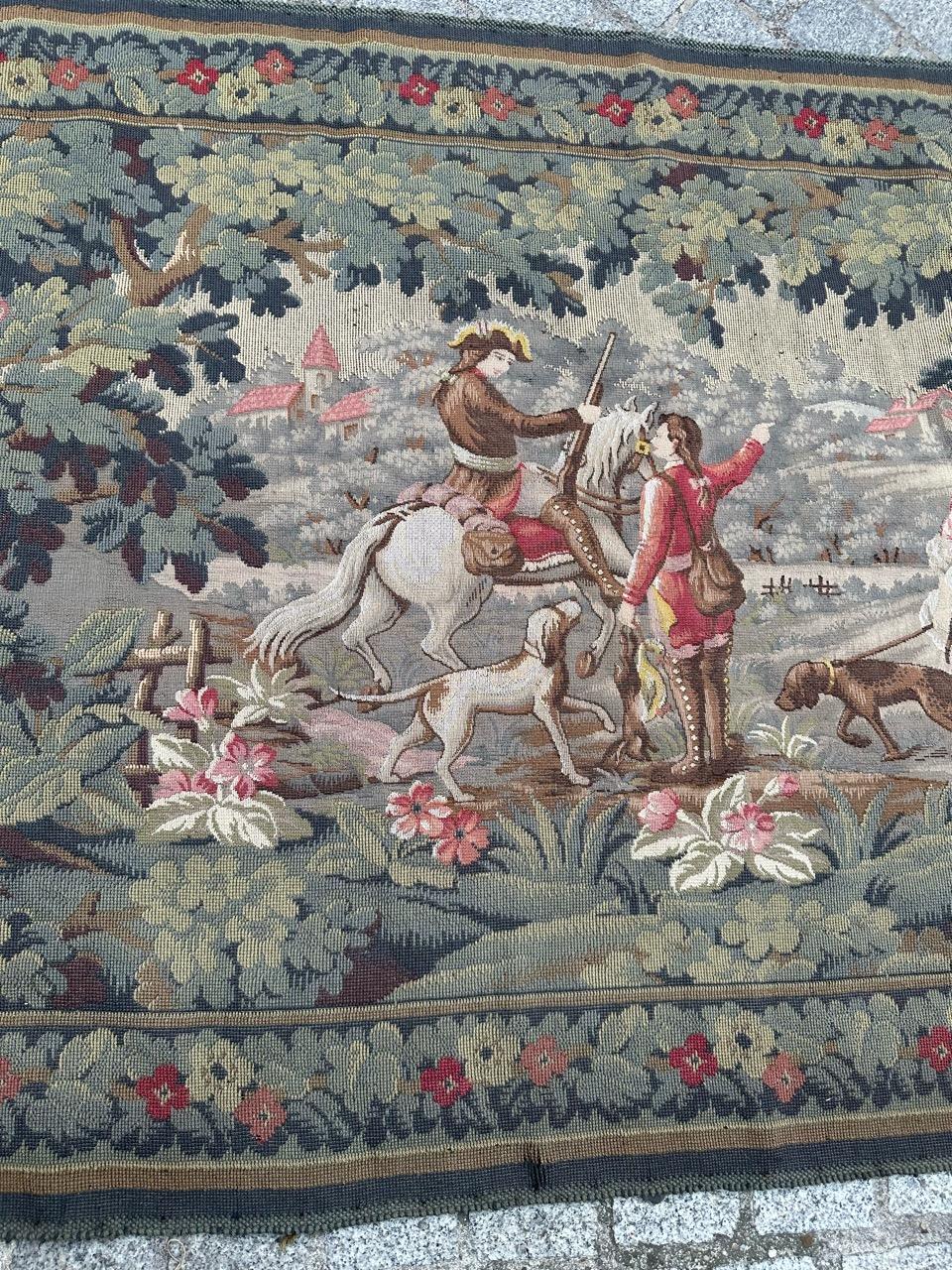 Bobyrug’s Nice French Aubusson Style Jaquar Tapestry Design « La Filandière » For Sale 7