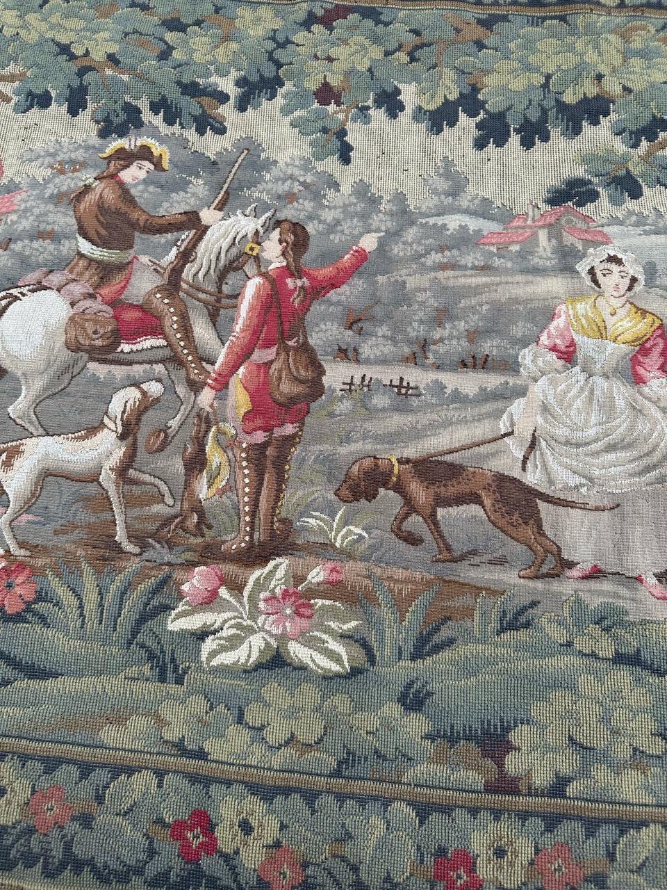 Bobyrug’s Nice French Aubusson Style Jaquar Tapestry Design « La Filandière » For Sale 2