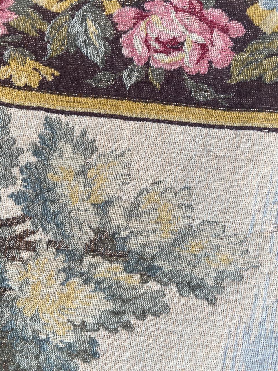 Pretty Mid Century French Aubusson Style Jaquar Tapestry 6