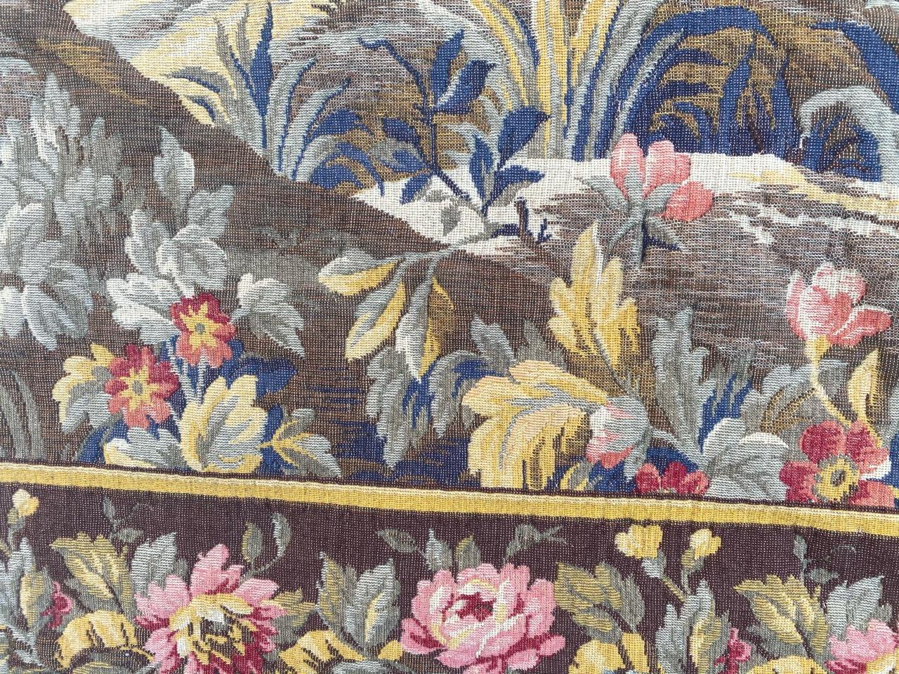 Pretty Mid Century French Aubusson Style Jaquar Tapestry 2