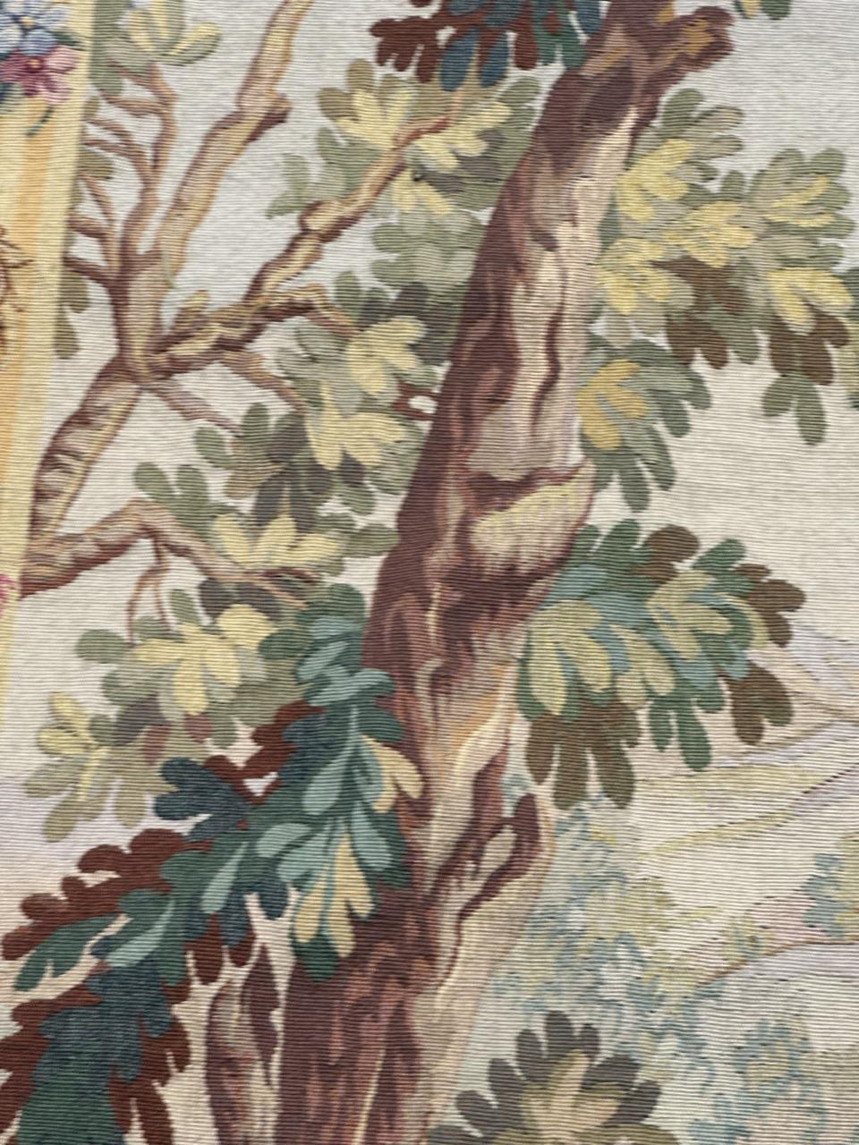 Pretty mid century french Aubusson tapestry « the sleeping hunter » For Sale 3