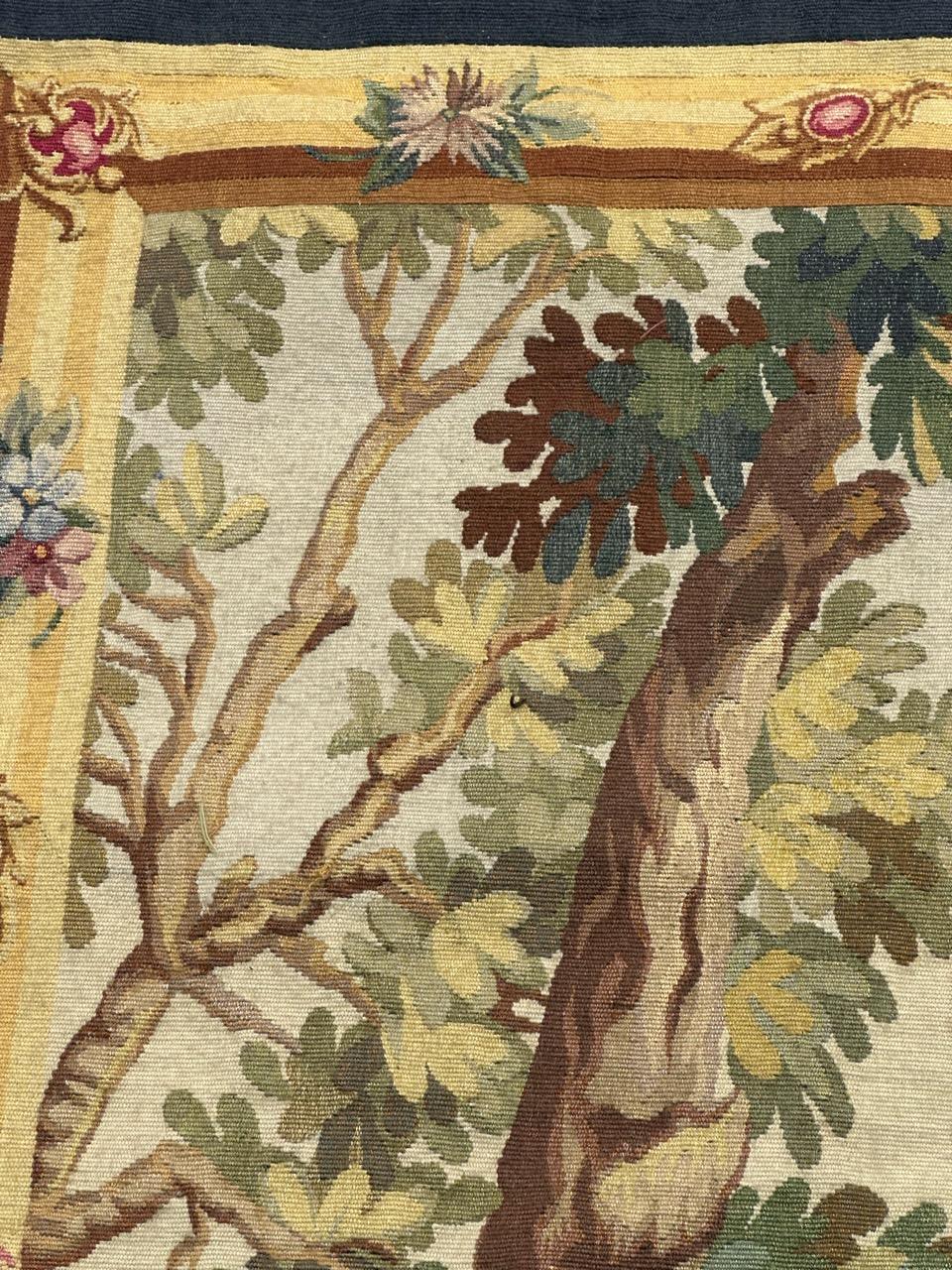 Pretty mid century french Aubusson tapestry « the sleeping hunter » For Sale 5