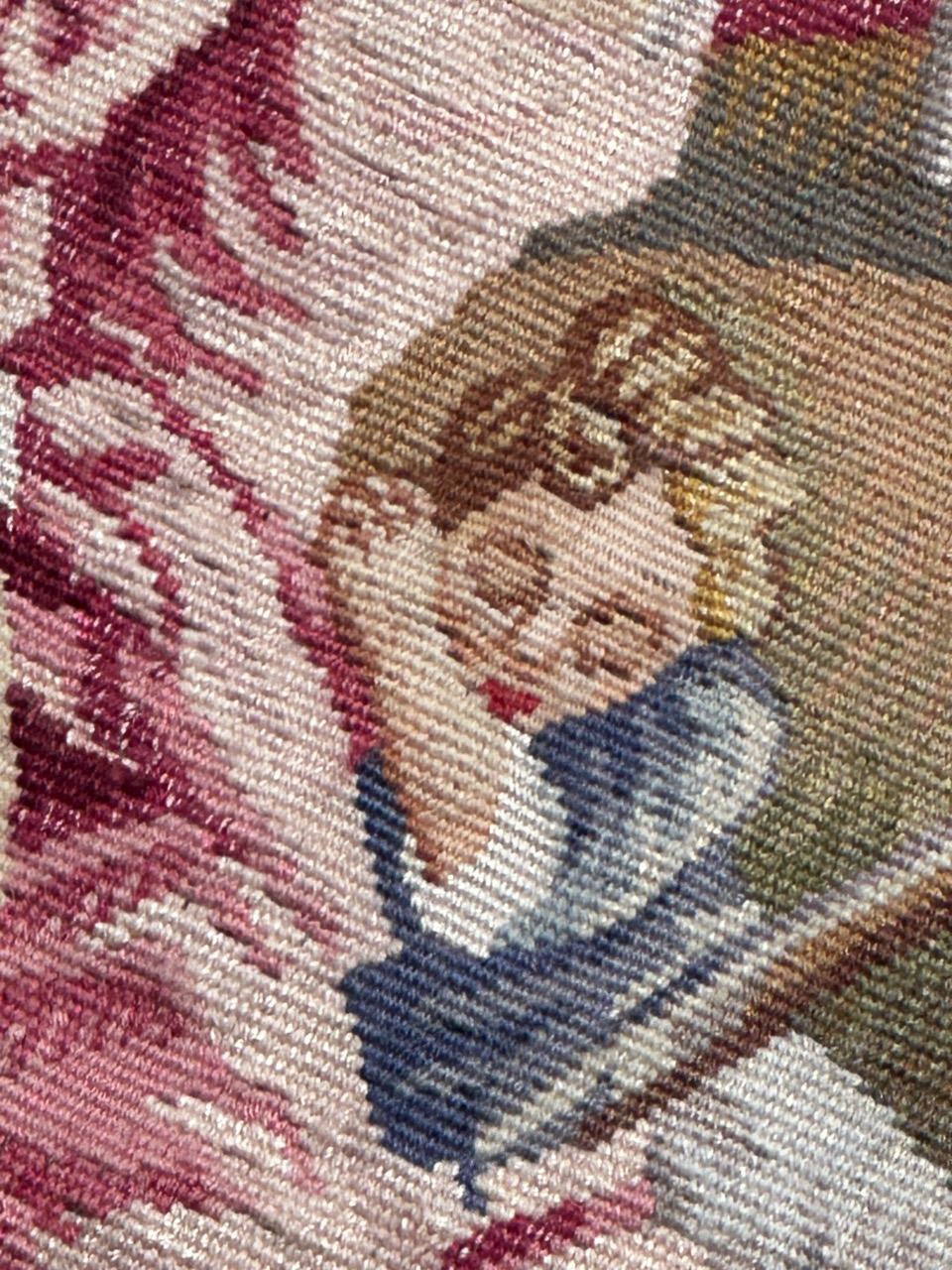 Pretty mid century french Aubusson tapestry « the sleeping hunter » For Sale 11