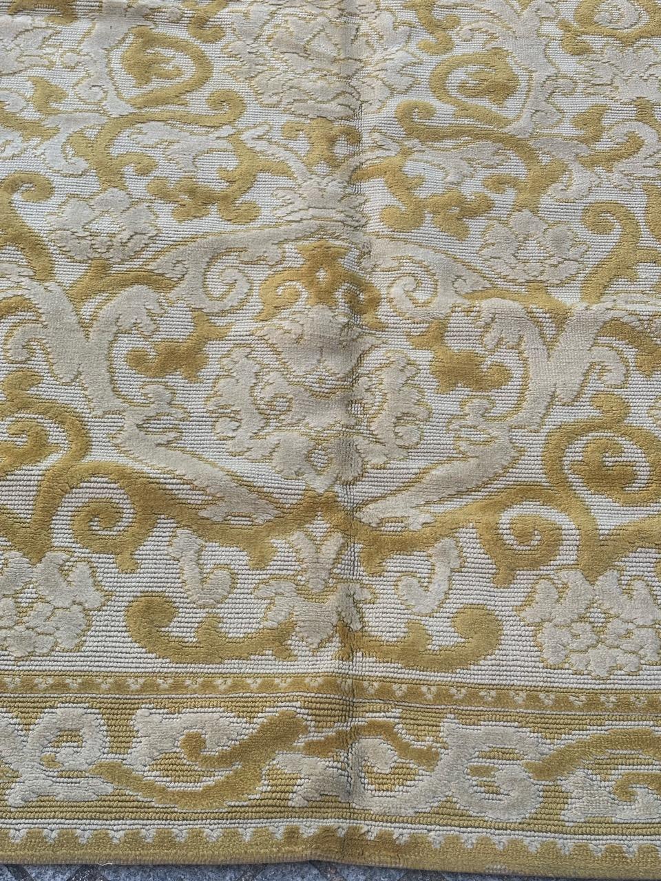 Pretty mid century French Cogolin decorative rug For Sale 3