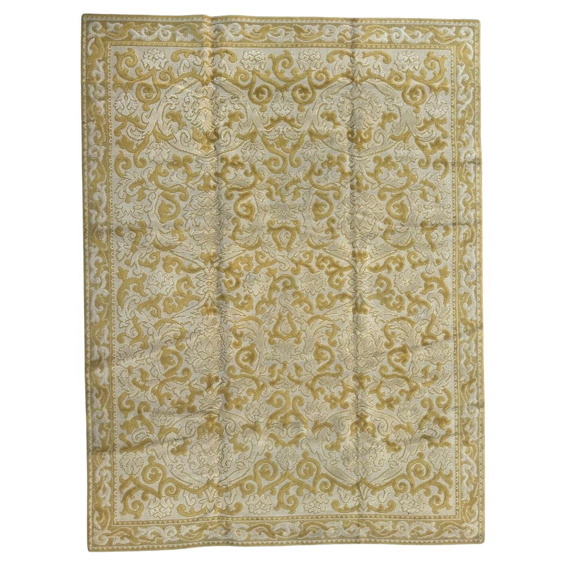 Bonita alfombra decorativa francesa Cogolin de mediados de siglo