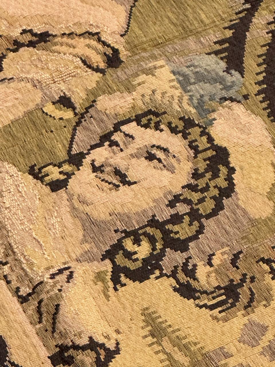 grazioso arazzo francese jacquard della metà del secolo 