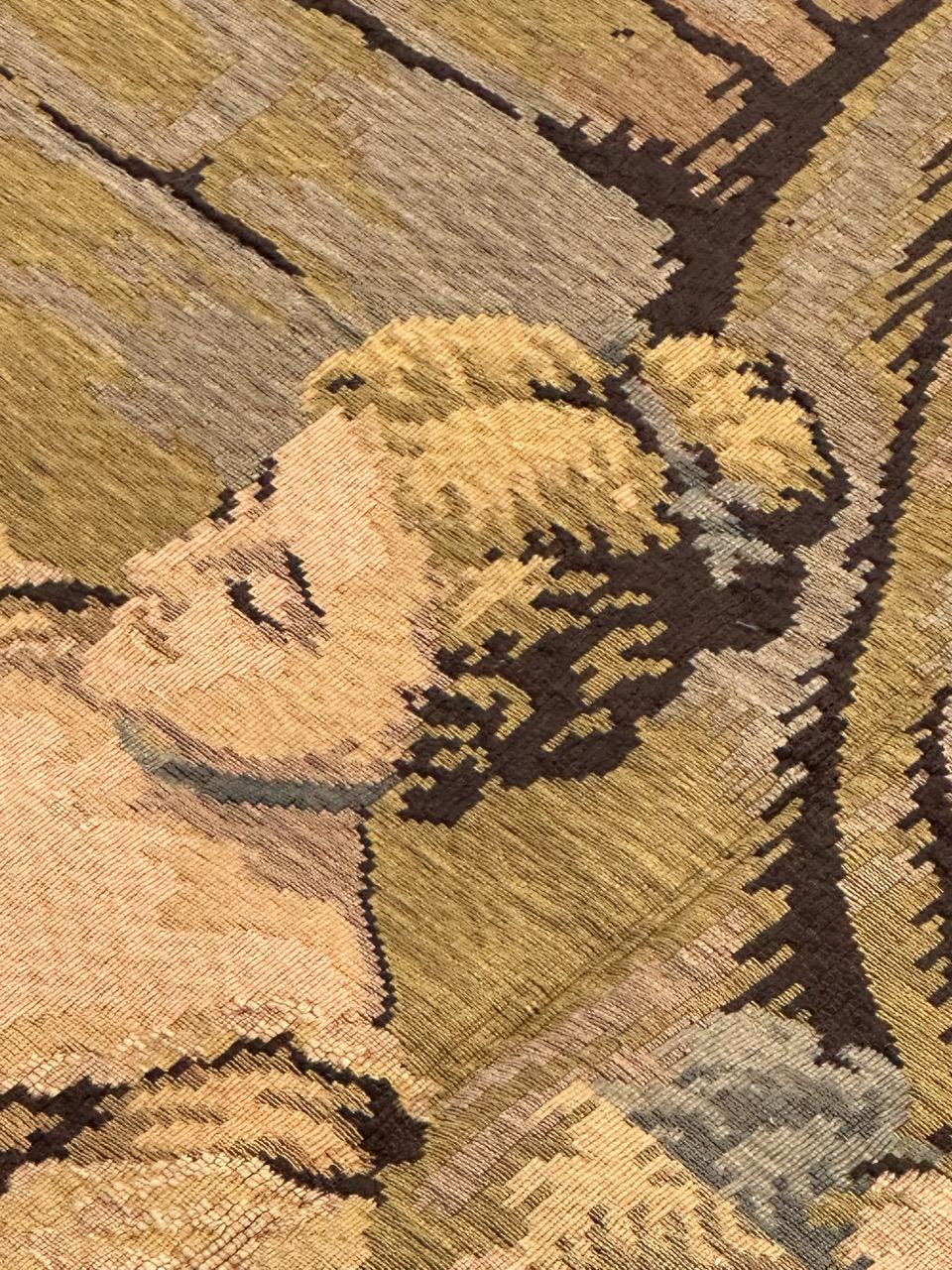 grazioso arazzo francese jacquard della metà del secolo 